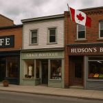 "Canadian small businesses with café, boutique, and bookstore storefronts
