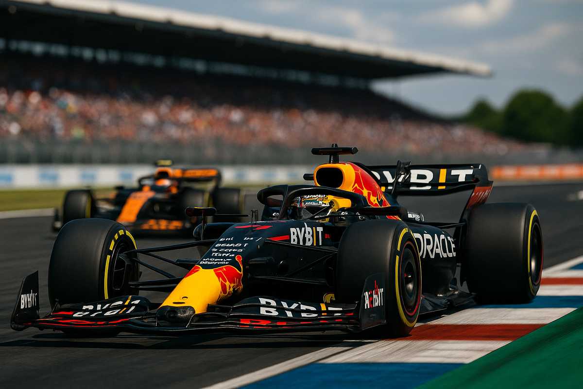 Formula 1 race car speeding on track during a motorsport event"