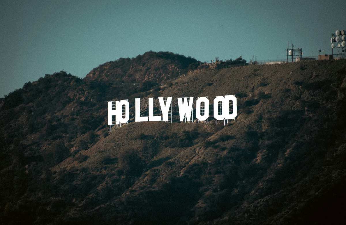 Hollywood sign on hillside in Los Angeles, California"