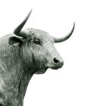 A bronze bull statue symbolizing financial strength and bullish market sentiment.